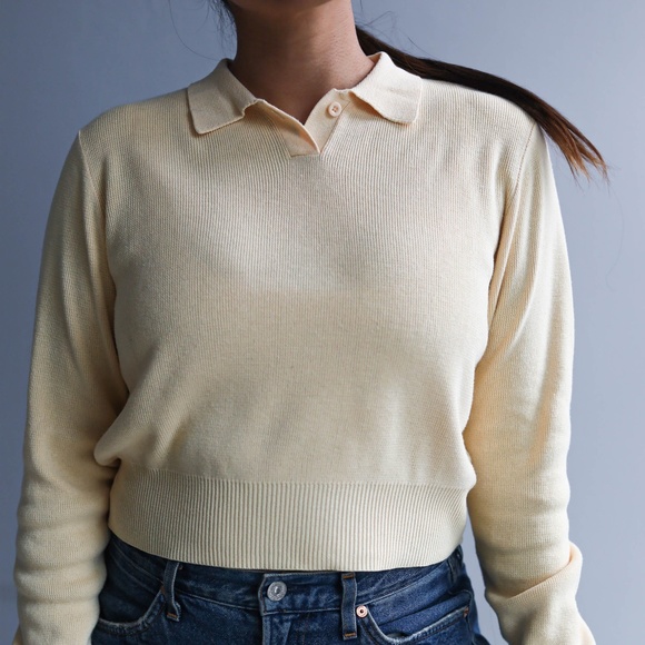 Oak + Fort Cropped Collar Knit Sweater - Picture 2 of 5